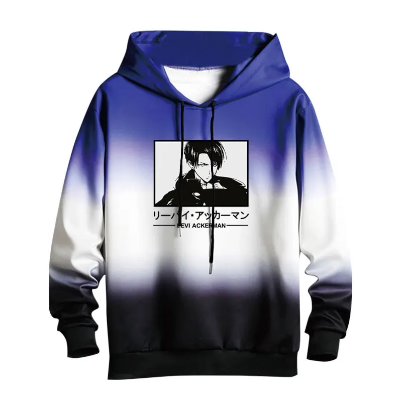 Толстовка с капюшоном в стиле Харадзюку аниме худи атака на Титанов 3D принтом