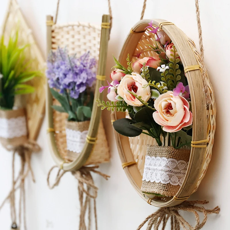 Искусственный цветок в сельском стиле настенное украшение креативный подвесной