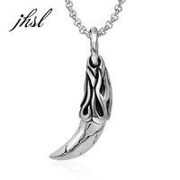 jhsl new 2021 stainless steel man men wolf tooth pendant necklace birthday gift fashion jewelry for male wholesale