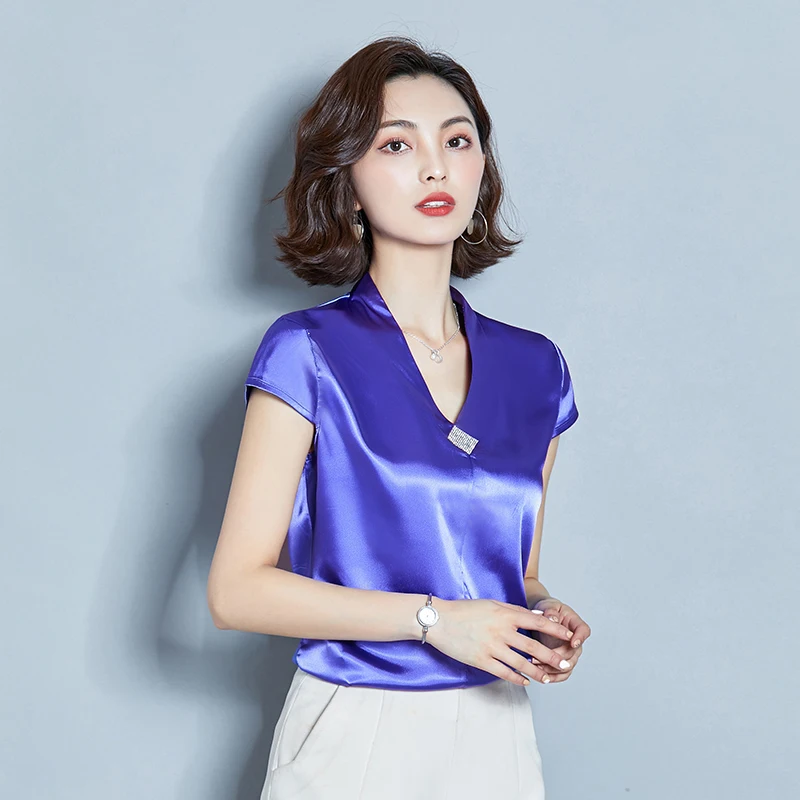 2021 летнее платье для девочек Модная Корейская летняя шелковые блузки женские