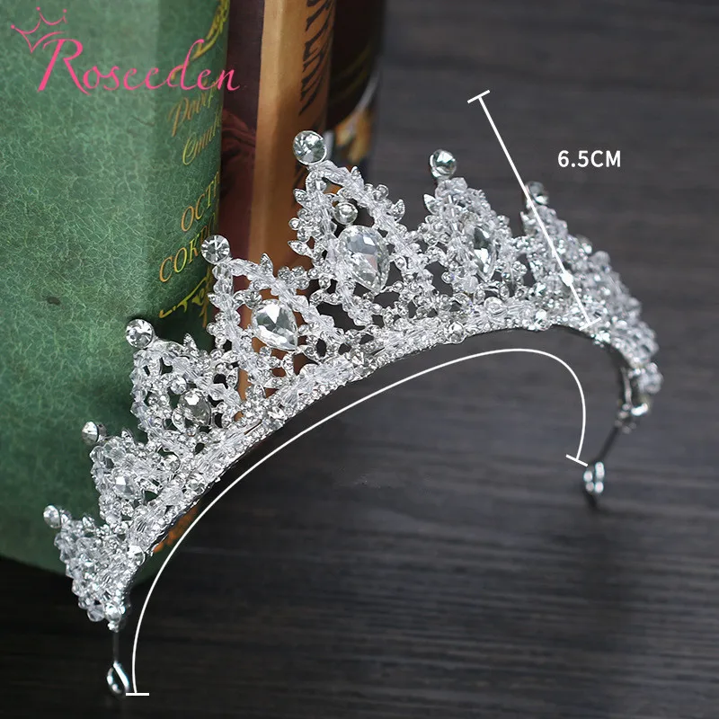 

New Fashion Baroque Black Tiara Bride Crown For Wedding Diadem Tiaras Rhinestone Handmade Hairwear Hair Accessories RE3715