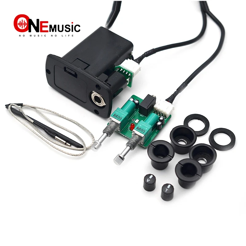 

2 Band EQ Equalizer Acoustic Classical Guitar Piezo Pickup EQ Preamp System for Acoustic Guitarra Parts