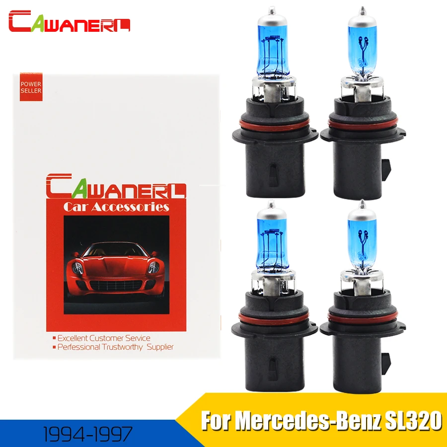 Cawanerl 4 X 9004 9007 100W Car Halogen Bulb Headlight Light Hi/Lo Beam 4300K 12V For Mercedes-Benz SL320 Convertible 1994-1997 |
