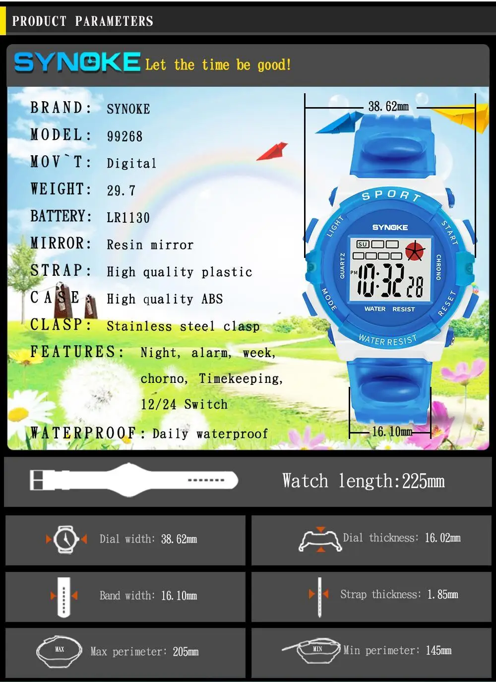 SYNOKE Модный популярный водонепроницаемый детский для мальчиков и девочек