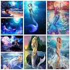 Набор для алмазной вышивки сделай сам, квадратные алмазные Стразы 5D с русалочкой, вышивка крестиком, мозаика с бриллиантовой вышивкой подарок