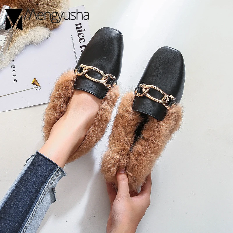 2020 Брендовая обувь с цепями Женская жилетка из настоящего кроличьего меха на