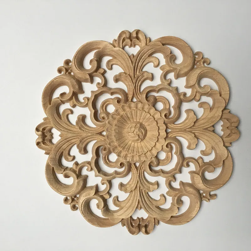 Европейский деревянный домашний круглый полый орнамент из цельного дерева