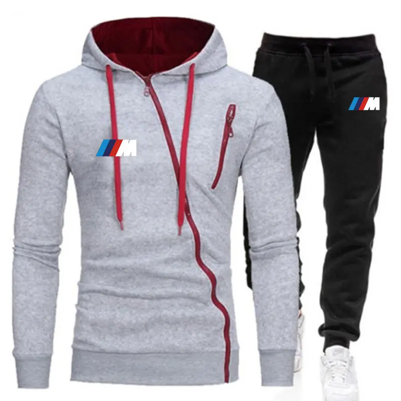 

New BMW M Men's Sportswear 2-Piece Hoodie + Pants Sportswear Men's Sweater Zipper Hoodie Men's Suit Sportswear Jogging SuitS-3XL