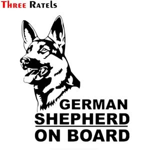 Three Ratels TZ-1001# 17.3*15cm 1-4 Pieces Car Sticker German Shepherd On Board Funny Car Stickers Auto Decals