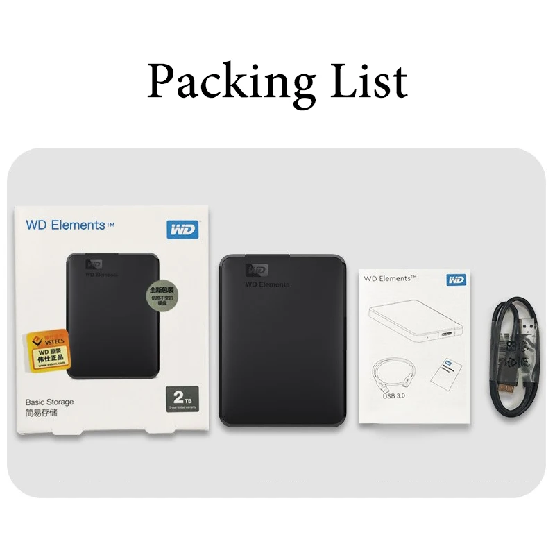 Портативный внешний жесткий диск Western Digital WD Elements 2 5 дюйма USB 1 ТБ 4 ТБ|Внешние