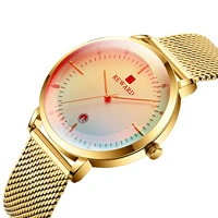 reward mens watch personality colorful color changing glass calendar waterproof mens watch female couple gift gold color watch