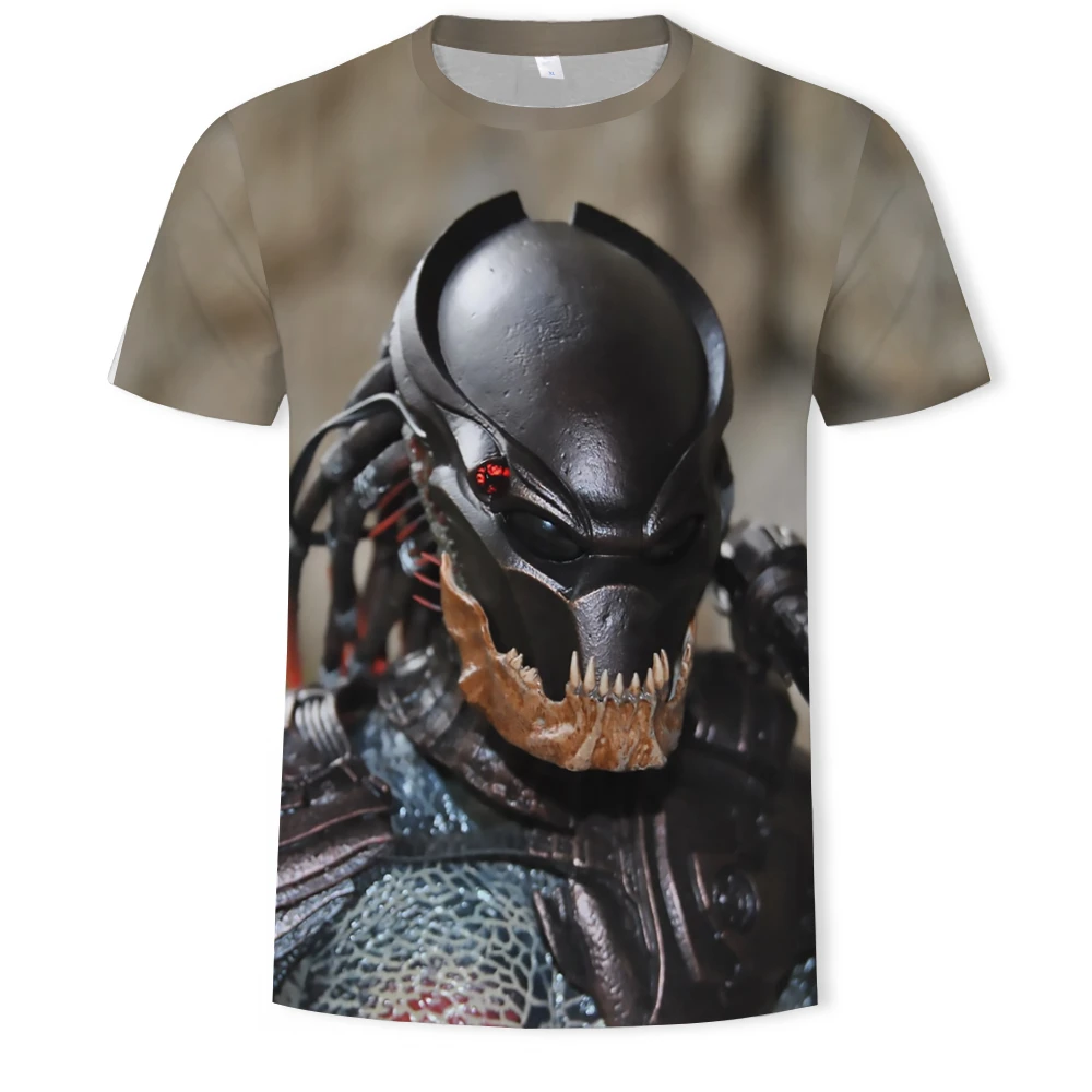 

New Fashion Predator 3D Printing Men's T-shirt Casual Soft Loose T-shirt Round Neck Men's T-shirt Sports Top
