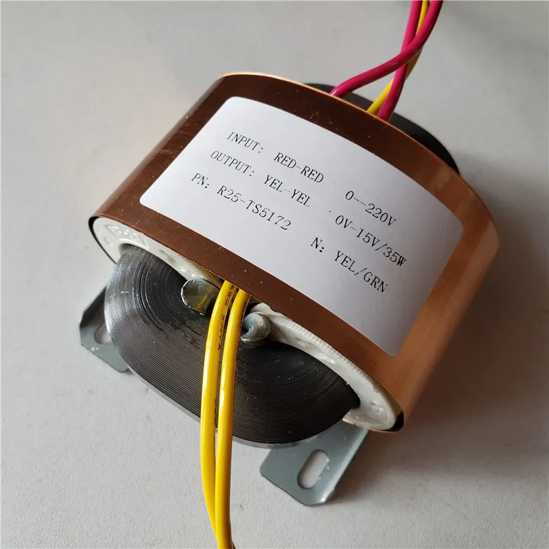 15V 2.3A трансформатор R Core R25 изготовленный на заказ трансформатор 220V 35VA с медным экраном для усилителя питания
