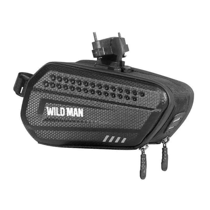 

WILD MAN 1.2L Bicycle Bags Multi-function Bike Seat Tail Hard Phone Pouch Seatpost Bag Bikes Saddle Rear Bag Cycling Accessories