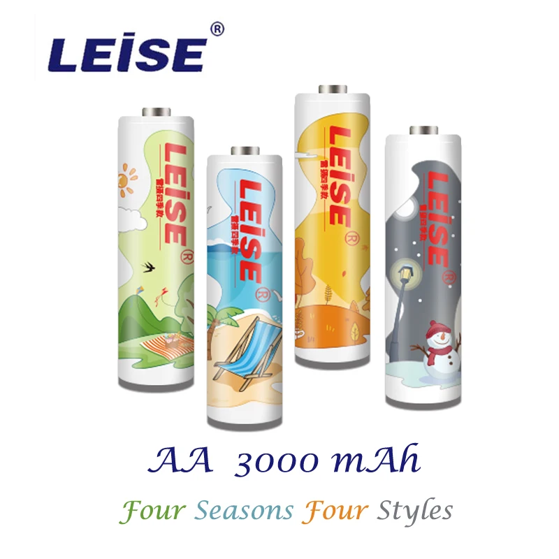 Оригинал 3000mah AA Аккумуляторная Батарея nimh 1 2 V 2a Ni MH Leise новая четырехсезонная