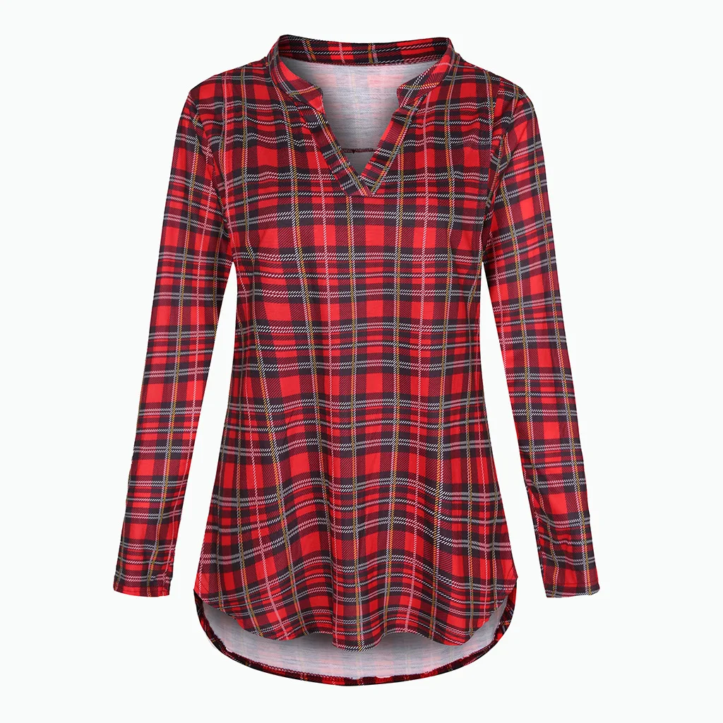 Одежда для кормящих матерей Повседневный клетчатый Топ с длинным рукавом