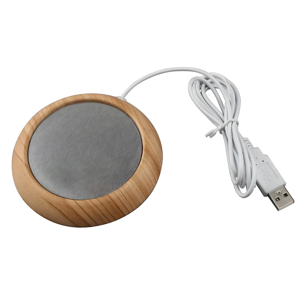 USB кофейная чашка нагревательная подставка чистый металл под заказ цвет дерево