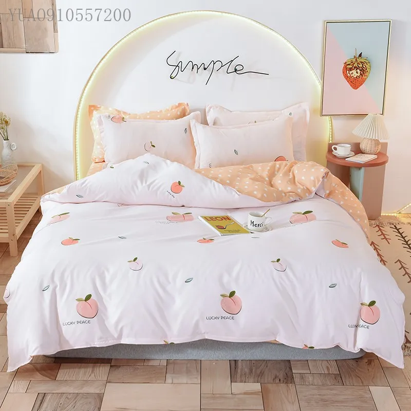 

3/4 шт., Комплект постельного белья с принтом, пододеяльник и наволочка