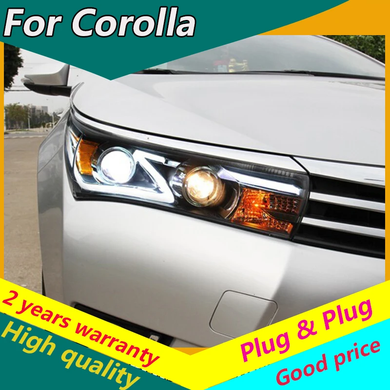 

KOWELL Car Styling for Toyota Corolla Headlights 2014-2015 Altis LED Headlight DRL Bi Xenon Lens High Low Beam Parking Fog Lamp