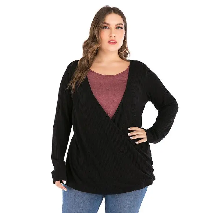 Повседневная Весенняя футболка с круглым вырезом Женская свободная большого