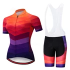 Женский трикотажный комплект для езды на велосипеде, модная одежда с коротким рукавом, дышащий костюм для триатлона, летняя одежда для езды на велосипеде