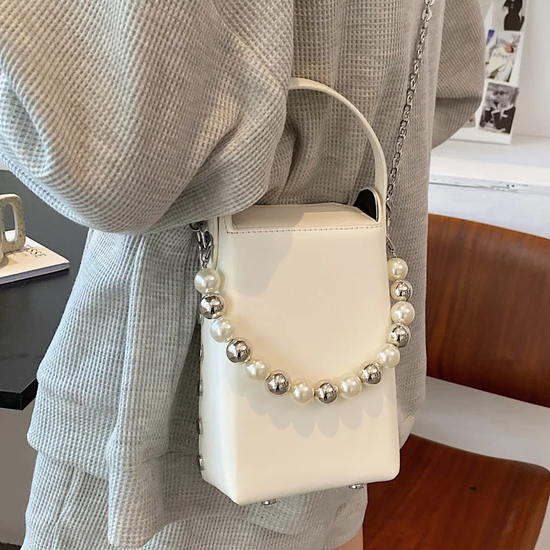 

Beibao cigarette case mini2021 new fashion pearl chain bag single shoulder small square bag