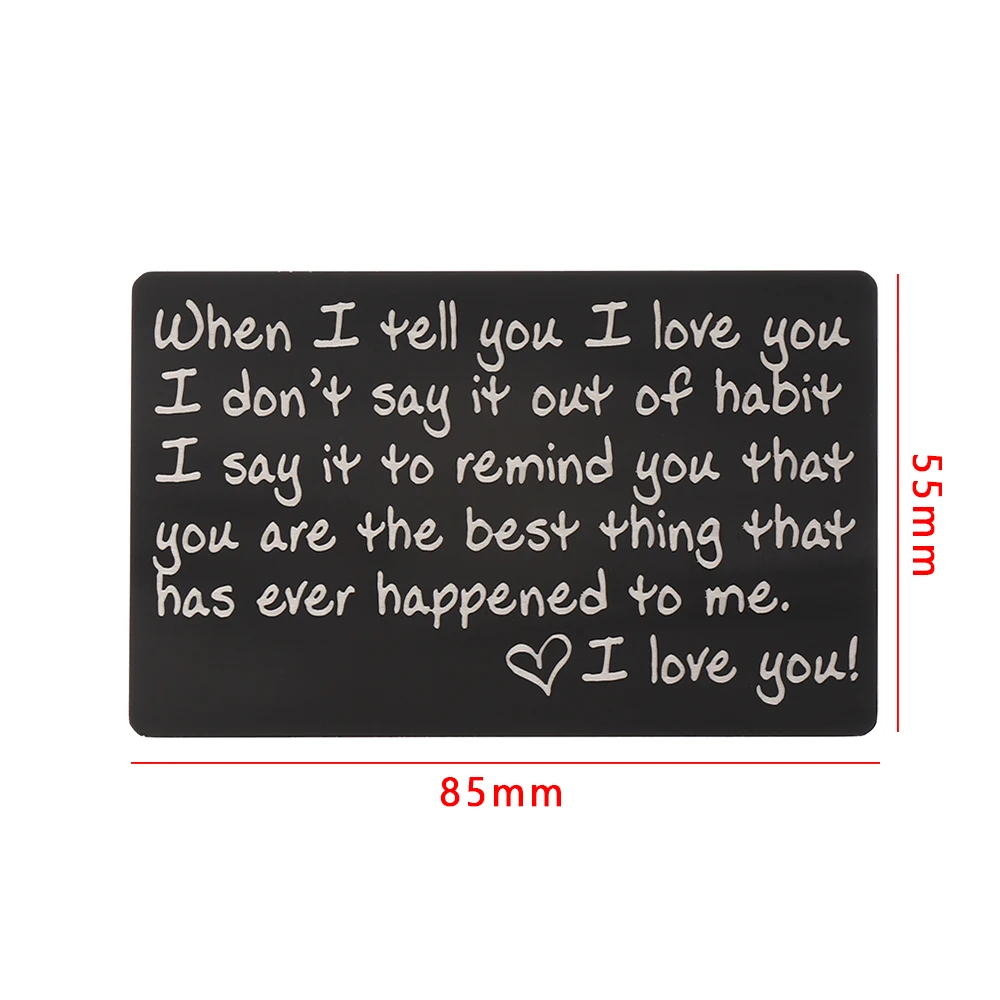 Mini Love Note, кошелек подарки для бойфренда, бумажник для карт, с гравировкой, Перманентная гравировка, юбилейные подарки для мужчин, вечерние сувениры