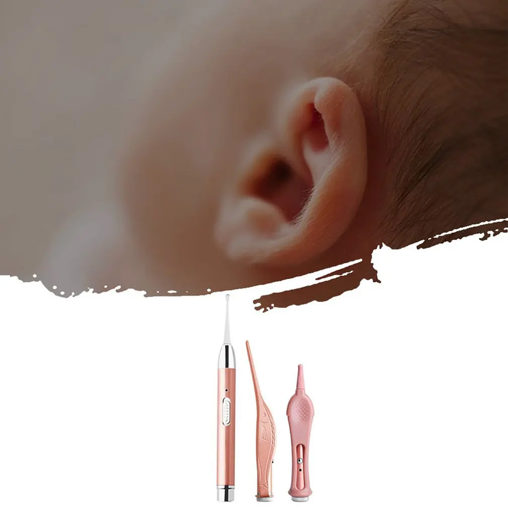 

Children ear spoon set baby nail clippers light tweezers visible ear spoon light ear spoon set for Kids