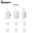 Новый TX SONOFF T0 ЕСВеликобританияСША 123 комплект настенный выключатель света Smart Wifi панель беспроводной дистанционный сенсорныйEwelinkГолосовое управление Google Home