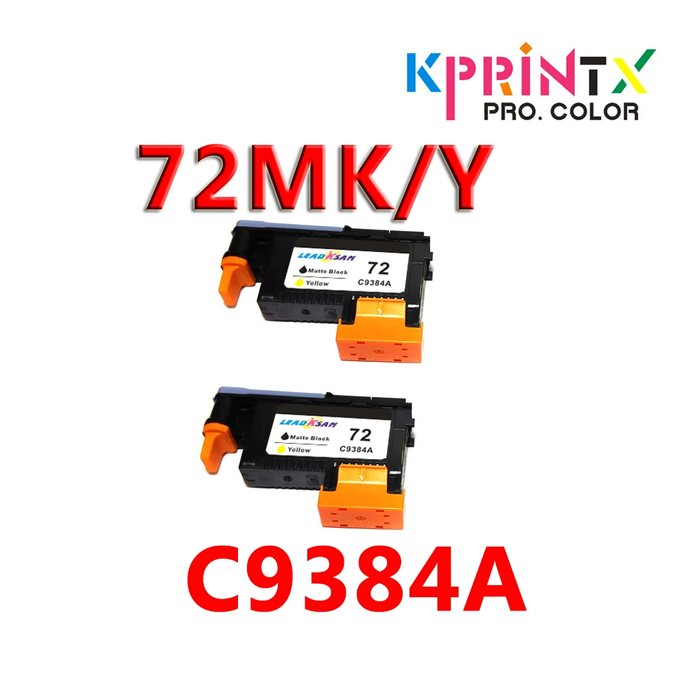2 шт. матовая черная/Желтая печатающая головка совместимая с hp72 C9384A для 72 2300/T610/