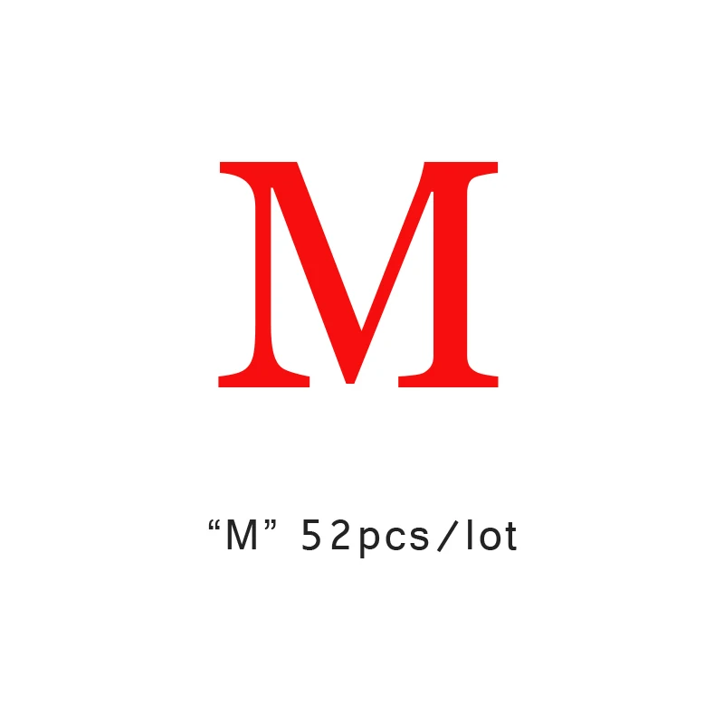M YHBZRET 52pcs 10mm Square Wooden Beads Alphabet Letter Spacer Loose Bead Jewelry for Making Wooden Bracelet DIY accessories - Цвет: M