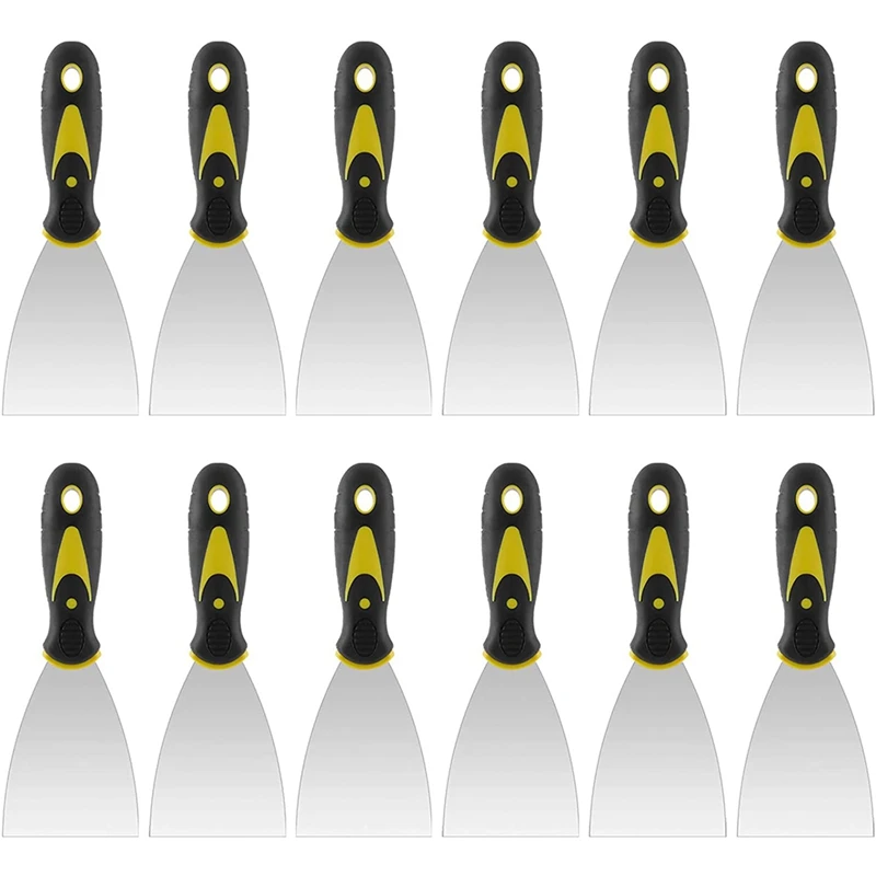 

3 Inches Putty Knife, Spackle Knife for Drywall Finishing, Plaster Scraping, Patching and Painting,Decals, and Wallpaper
