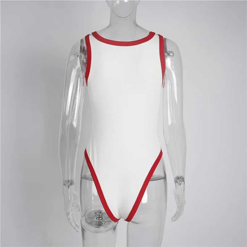 Sexy Letter Printed Bodysuit Slim Vest Body Shaping Female Jumpsuit Round Neck Women's Siamese Bottoming Shirt