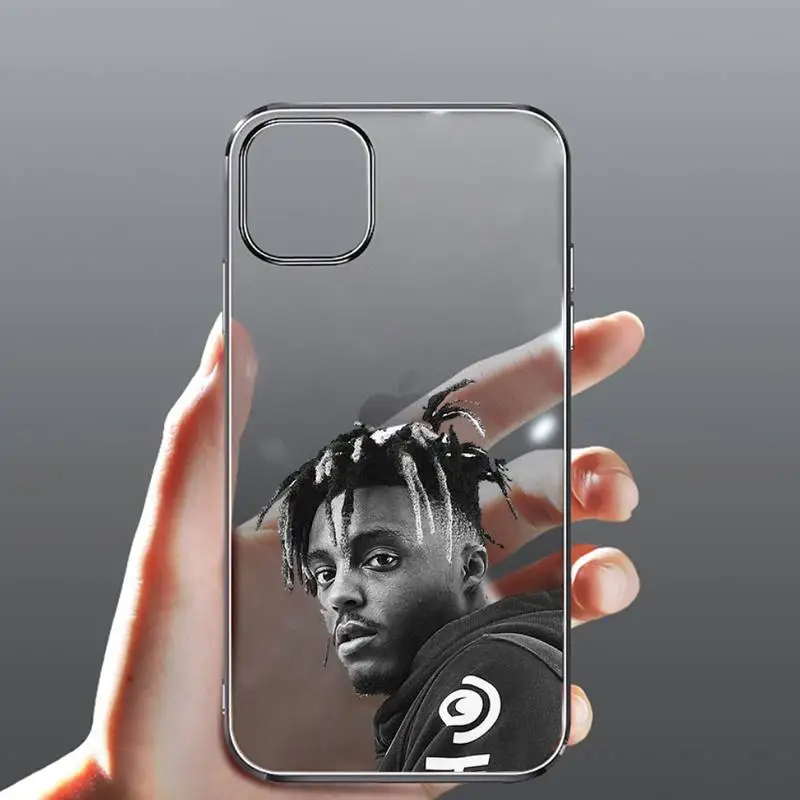 

Juice World pink star Phone Case Transparent for iPhone Samsung 11 12 6 7 8 9 30 Pro X Max XR Plus lite