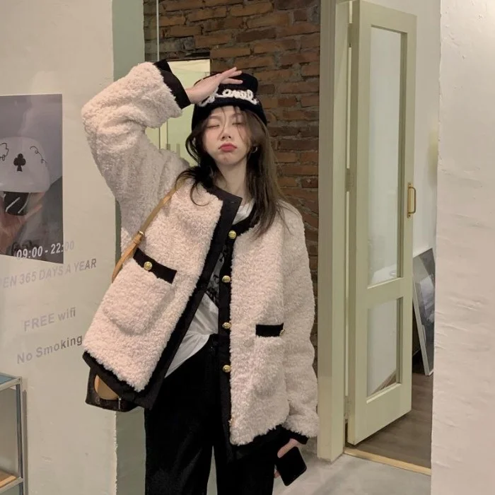 Женское зимнее пальто из овечьей шерсти с длинным рукавом |