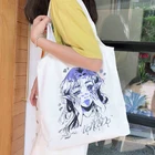 Аниме женская сумка ins Harajuku Мультфильм Y2K сумка для покупок Повседневная панковская вместительная Холщовая Сумка Ulzzang уличная одежда сумки на плечо