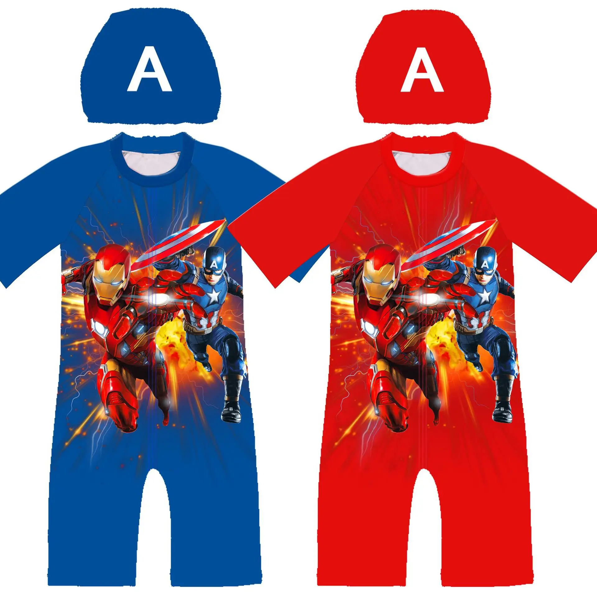 Детский купальный костюм Цельный купальник для мальчиков с миньонами и