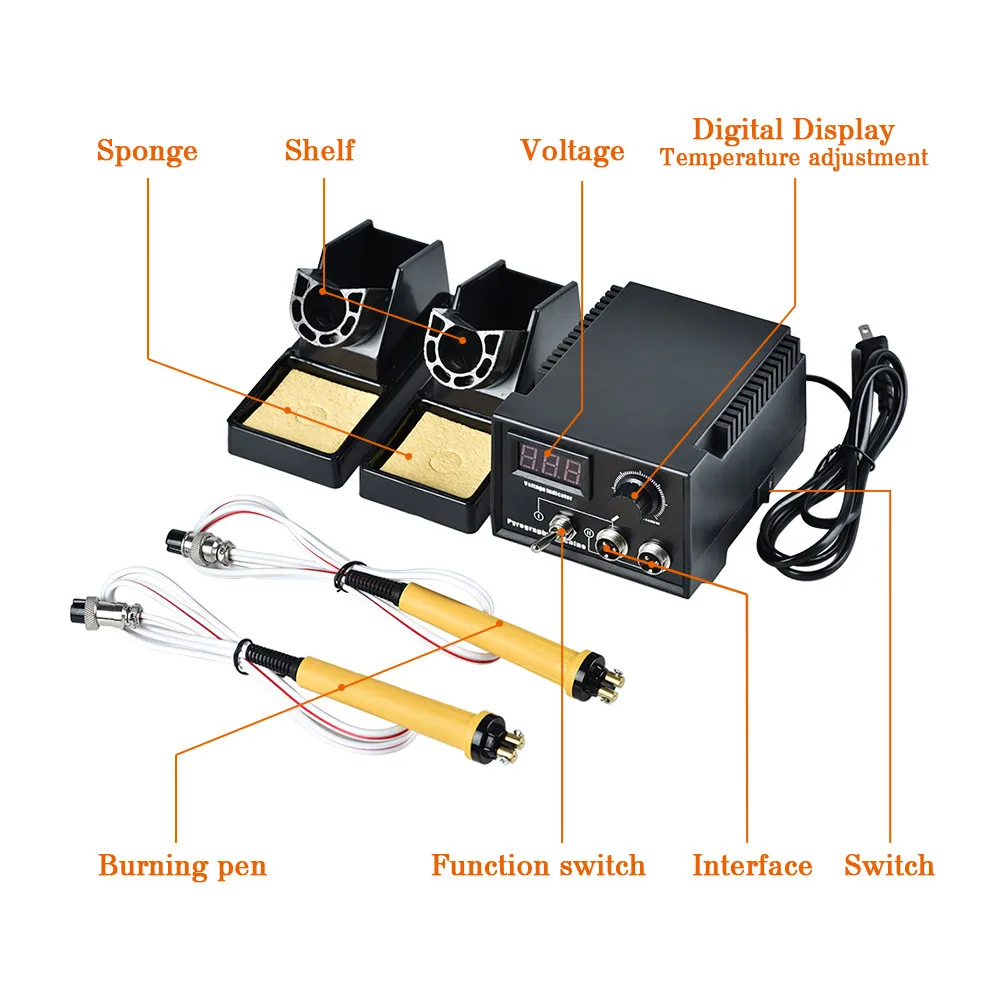 

Adjustable Temperature Wood Burner Pyrography Pen Burning Machine Gourd Crafts Tool Set Soldering Iron