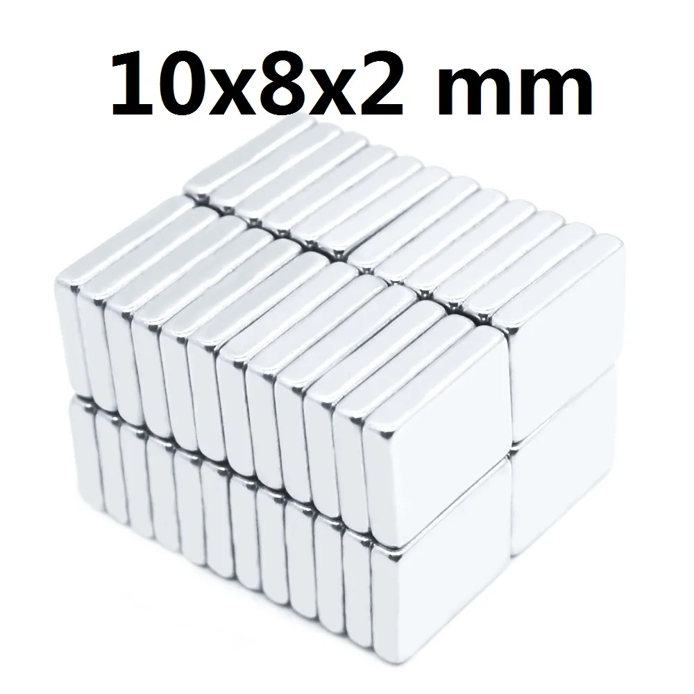 

1000Pcs 10x8x2 Neodymium Magnet 10mm x 8mm x 2mm N35 NdFeB Block Super Powerful Strong Permanent Magnetic Imanes 10*8*2 mm