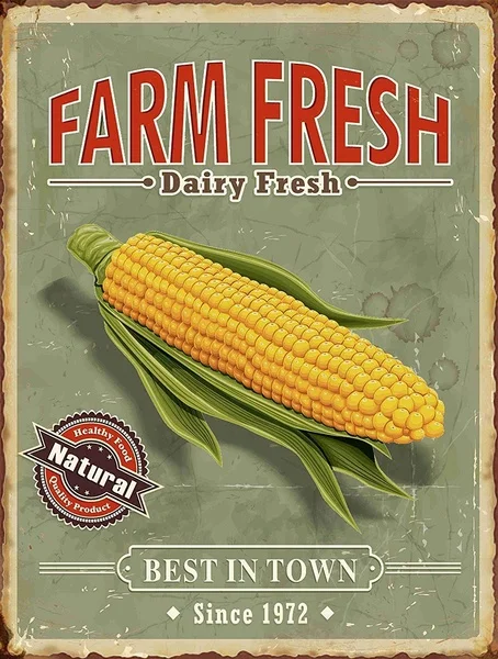 

New Tin Sign Farm Fresh Corn Retro Vintage Aluminum Metal Sign