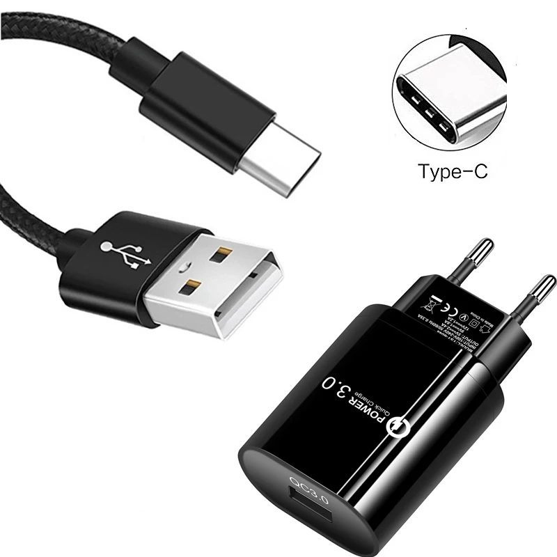 USB кабель для зарядки и передачи данных Type C QC 3 0 быстрое зарядное устройство Samsung S8
