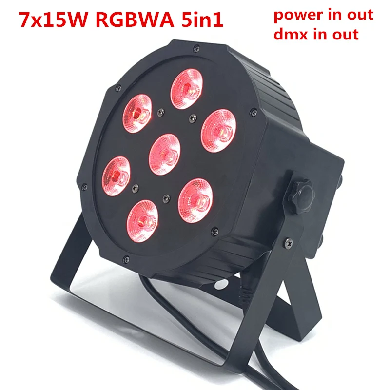 7x15W RGBWA 5in1 Светодиодный плоский светильник SlimPar RGBWA УФ-светильник 6в1 светодиодный DJ светильник для мытья сцены dmx светильник светодиодный светильник 7x12 Вт 12x18 Вт - Цвет: 7x15W RGBWA 5in1