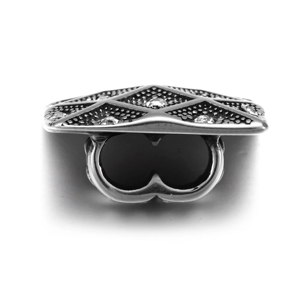 Бусины-слайдеры из нержавеющей стали с двойным отверстием 5 мм квадратная горная