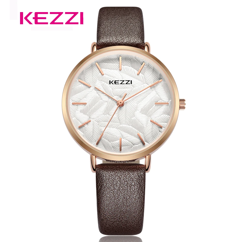 KEZZI, женские кварцевые часы с кожаным ремешком, элегантное голубое небо, модные женские наручные часы, Relojes Para Mujer
