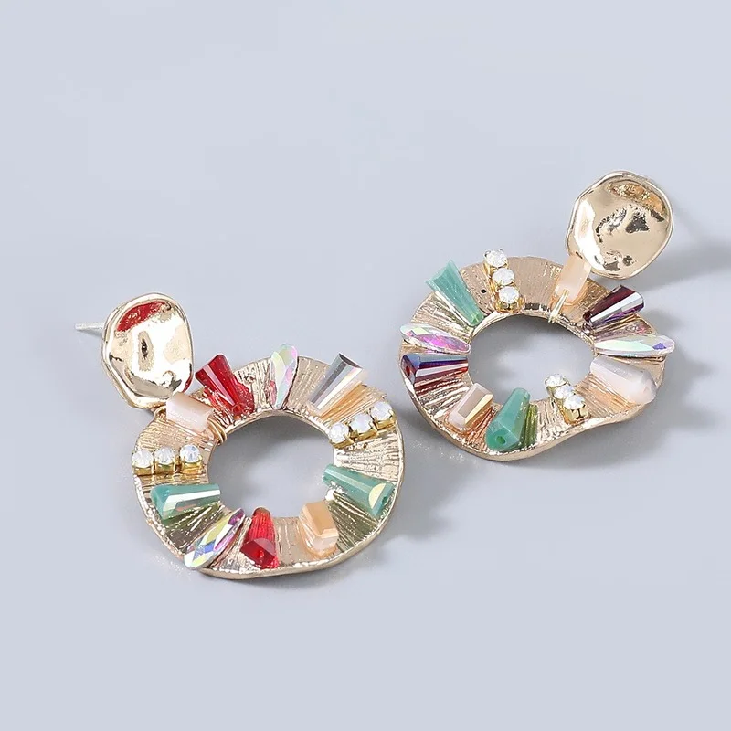 

Acrylic Women Earring Retro Trend Rainbow Colors Piercing Ear Stud Woman Accessories Fashion Vintage Women's Earrings Jewelry