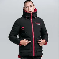 new winter warm jacket young mens trend english embroidered cotton padded jacket with hood thickened mens ropa para hombre