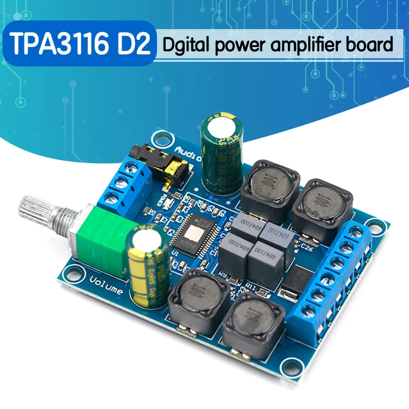 Высокая эффективность TPA3116 D2 двухканальный 50Wx2 модуль усилителя постоянного тока