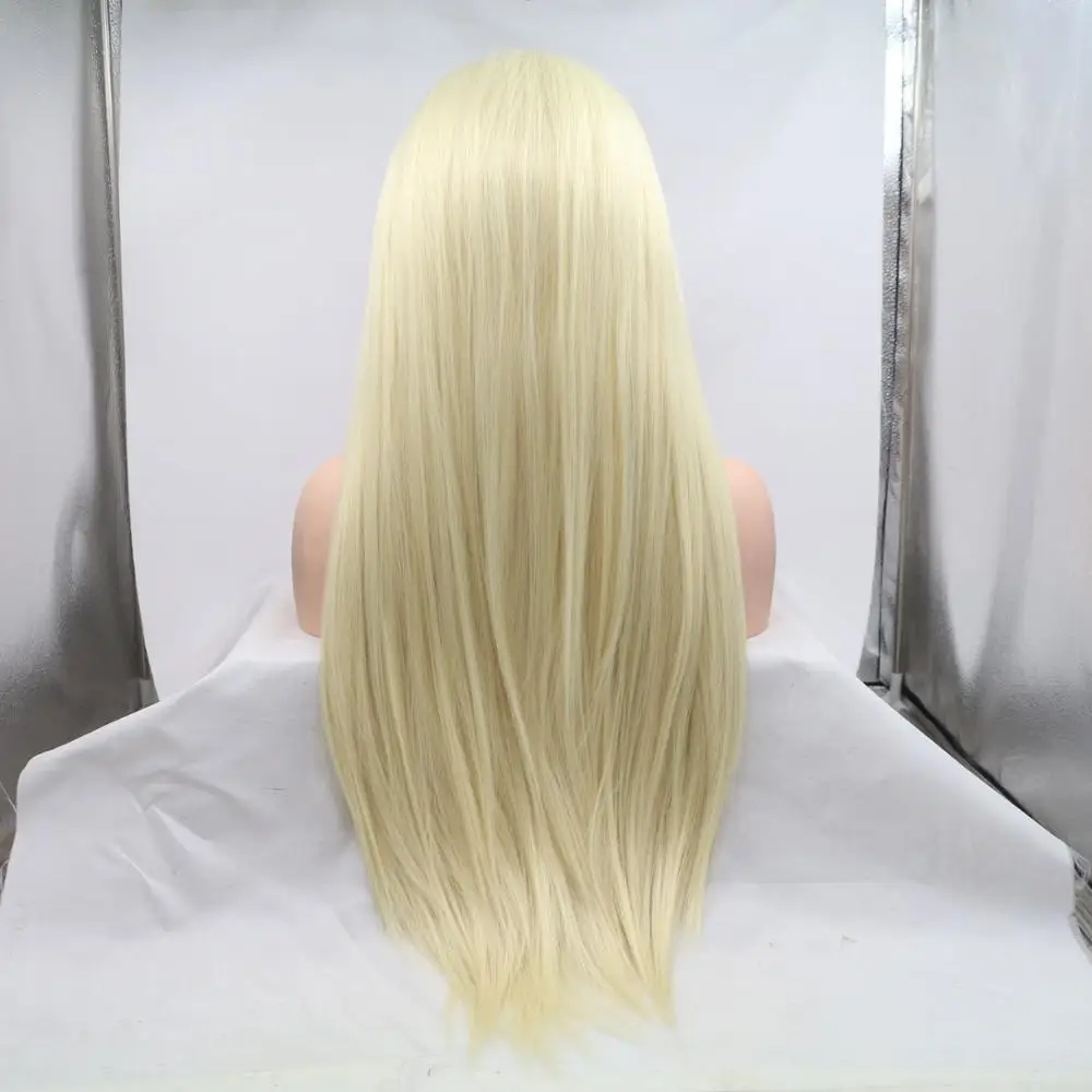 Long Straight Hair Blonde Lace Wigs Ombre Colored Wig Synthetic Front for Black Women Ladies | Шиньоны и парики