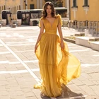 Вечернее шифоновое платье с высокой талией, плиссированное, ТРАПЕЦИЕВИДНОЕ