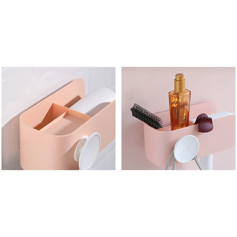 

Hair Dryer Holder Bathroom Storage Wall Mounted Type Multi-Function Rack Comb Bottle Storage Stand Bathroom Accessories